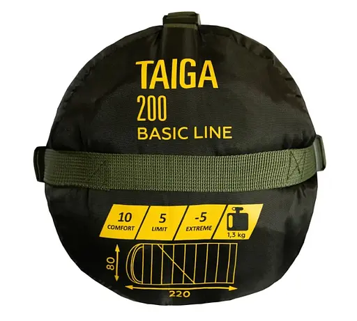 Спальный мешок Tramp Taiga 200 Оливковый (Правосторонний) - фото 6