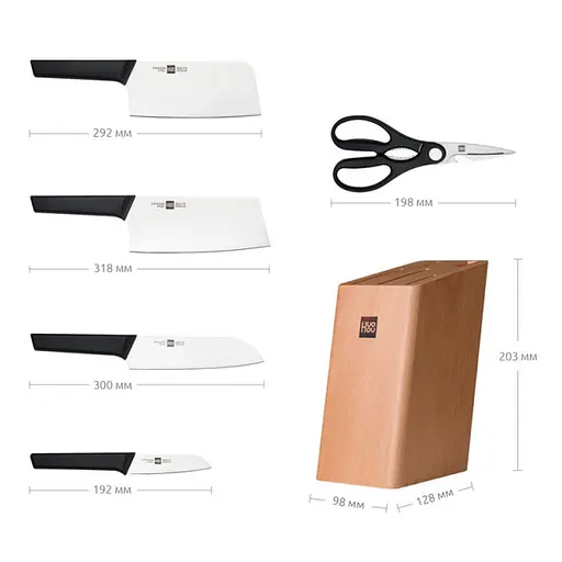 Набір ножів Xiaomi HuoHou Youth Knifes Set 6 в 1 (HU0057) - фото 8