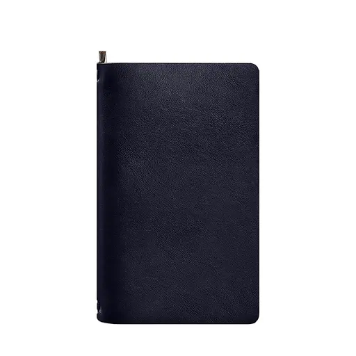 Кожаный блокнот (софт-бук) 8.0 на резинке синий краст - фото 6