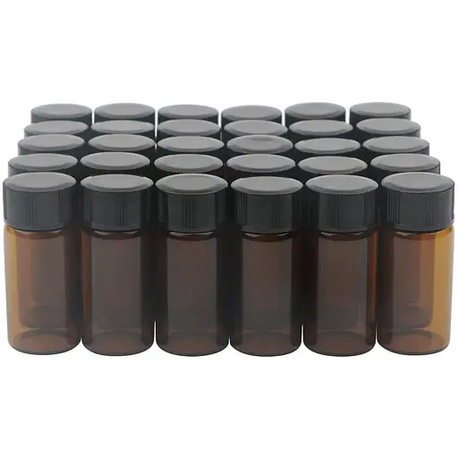 Стеклянные бутылочки для лабораторных образцов Unxuey объемом 5 мл с черной пластиковой крышкой