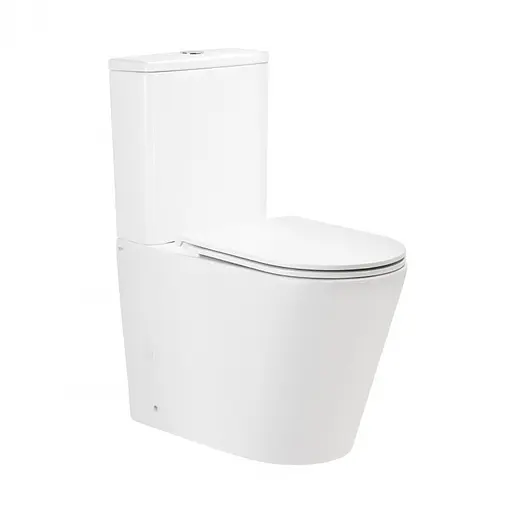 Унитаз-компакт Qtap Scorpio безободковый Ultra Quiet с сиденьем Soft-close QT14222125AUQW, Белый - фото 1