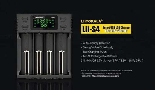 Заряднoe устройство Liitokala lii-S4 на 4 канала (для Ni-MH, Ni-CD, Li-Ion, LiFePo4) - фото 8