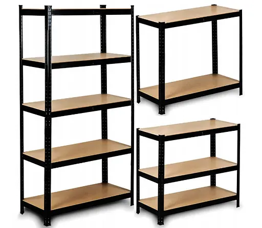 Стелаж LEOBRO Чорний 180 х 90 х 40 см 265кг/полиця 5 полиць (LB-R265-BLK) - фото 1