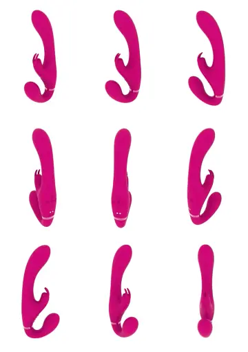 Безремневий страпон з вібрацією Vive Suki 22 см (рожевий) - фото 11