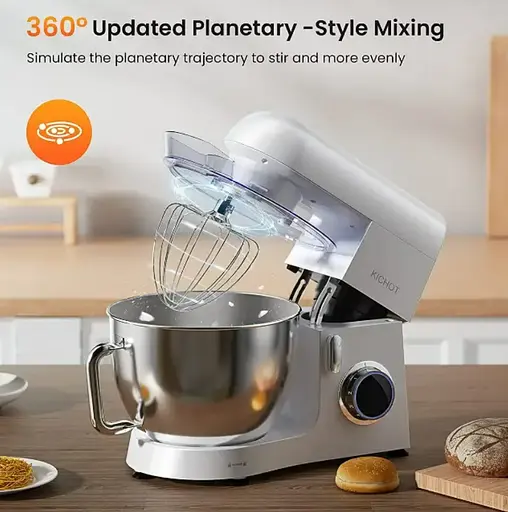 Кухонный комбайн Kichot тестомес миксер 1800 Вт SM-1570N чаша 10 л White - фото 4