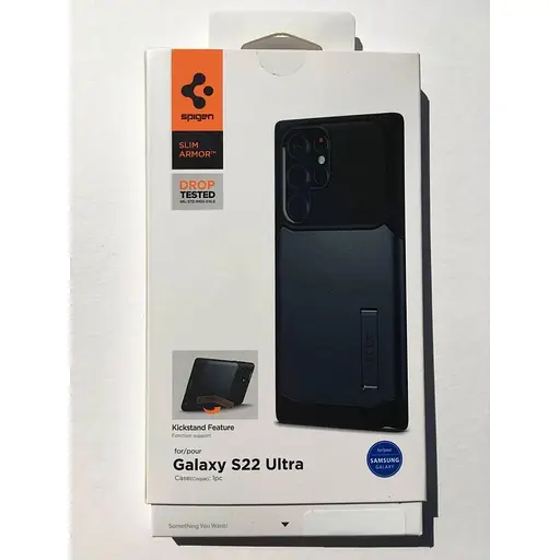 Чехол с подставкой Spigen Slim Armor для Samsung Galaxy S22 Ultra Slate ACS03944 - фото 3