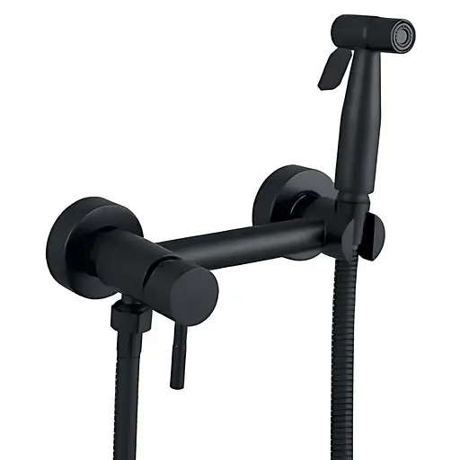 Змішувач для гігієнічного душу зовнішнього монтажу Mixxus SUS-222 Black MX0680, Чорний матовий - фото 1