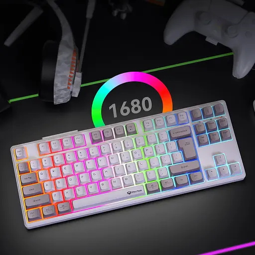 Механическая беспроводная клавиатура MEETION MK14 з RGB подсветкой белая - фото 15