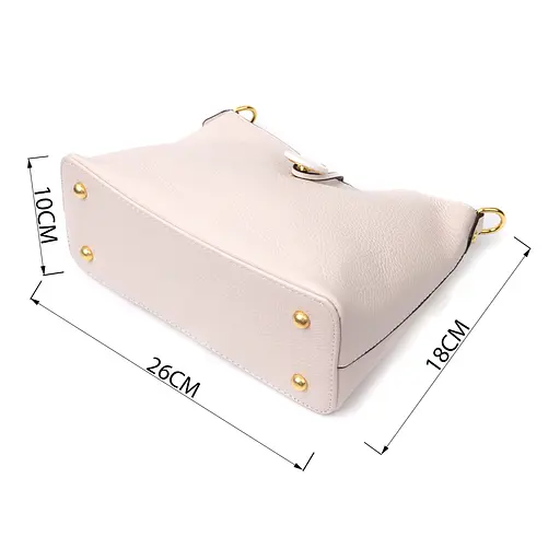 Кожаная женская сумка Vintage с оригинальной застежкой пуговкой 26х18х10 см sum0028991 - фото 3