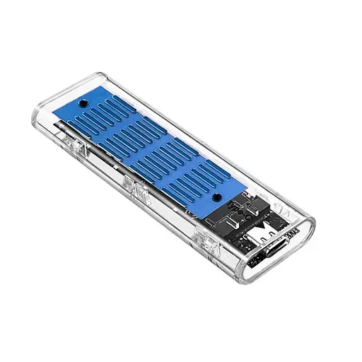 Внешний карман с радиатором XON MemoryCase для M.2 NGFF (SATA) USB 3.1 Type-C (XSC5C13NG1PT 2131) Прозрачный  - фото 2