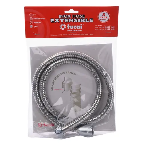 Шланг для душу Tucai Stainless Steel 100-130 см (4116), Хром - фото 1