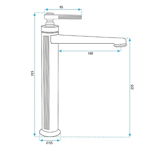 Смеситель для умывальника Rea Monaco gold высокий REA-B2502 Золотой - фото 6