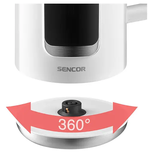 Електрочайник Sencor 1.7 л Strix LED дисплей подвійні стінки сенсорне керування білий - фото 5