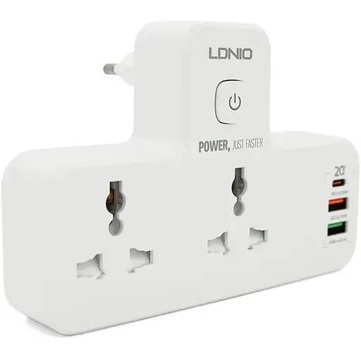 Мережевий фільтр LDNIO SE2311, 4 Розетки + 4 USB, 2 м, перетин 3х0, 75мм, White, Box