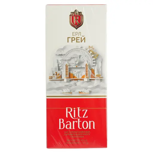 Чай черный байховый Ritz Barton Earl Grey в пакетиках 45 г (25 шт. х 1.8 г)