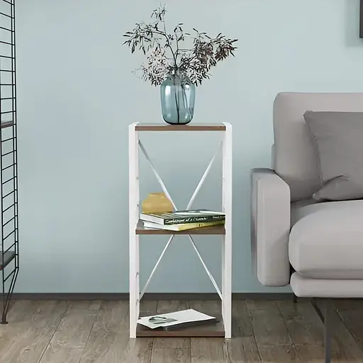 Етажерка 3/34 Ferrum-decor Серії Коннект 73x34x28 білий ДСП Дуб Сонома Трюфель 16мм (FRD-104299)