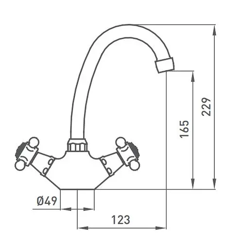 Смеситель для умывальника GRB Classical 213190 Хром - фото 2