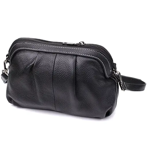 Жіноча сумка з м'якої натуральної шкіри з акцентом на драпірування Vintage 23х15х7 см 000315878 - фото 2