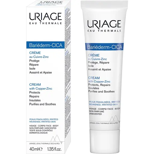Відновлюючий цика-крем з Cu-Zn Uriage Bariederm Repairing Cica-Cream 40 мл - фото 1