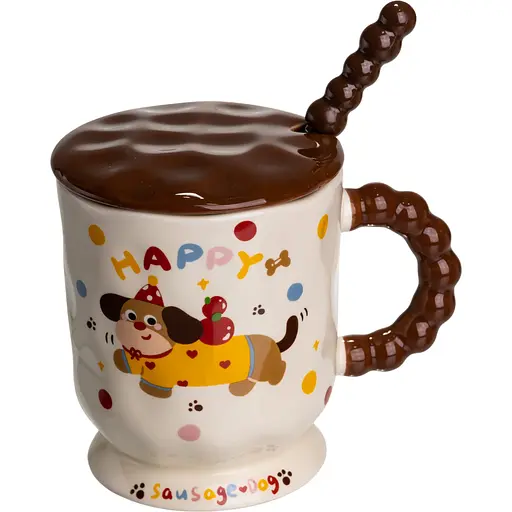 Чашка порцелянова Sausage Dog 400 мл жовтий FM-17A