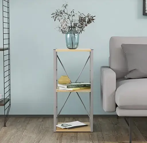 Етажерка 3/34 Ferrum-decor Серії Коннект 73x34x28 сірий ДСП Дуб Артізан 16мм (FRD-104303)