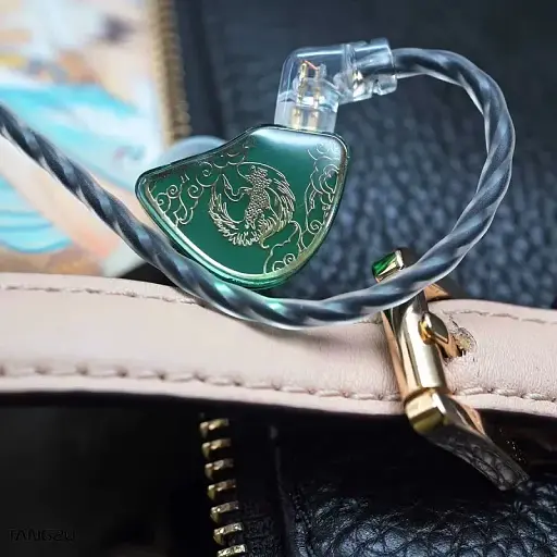 Вакуумные наушники Tangzu Wan'er Jade Green с динамическим излучателем зелени. - фото 2