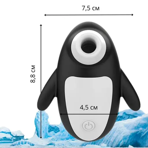 Вакуумный стимулятор клитора и сосков I’MCUM Magic Penguin Черный (IM-KXY272) - фото 2