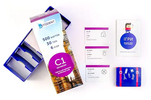 Настільна гра English Student Картки для вивчення англійської мови English Student Advanced C1 (укр.) (39122624)