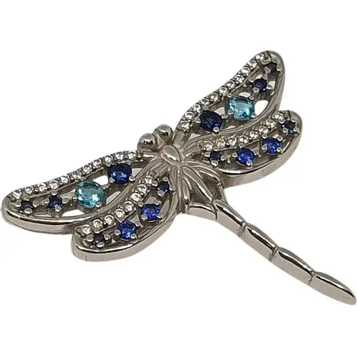 Срібна брошка Ірій Бабка з фіанітами. 9521 СИН-ГОЛ