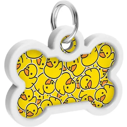 Адресник для собак и кошек Waudog Smart ID металлический с QR паспортом, рисунок "Утки" - фото 4