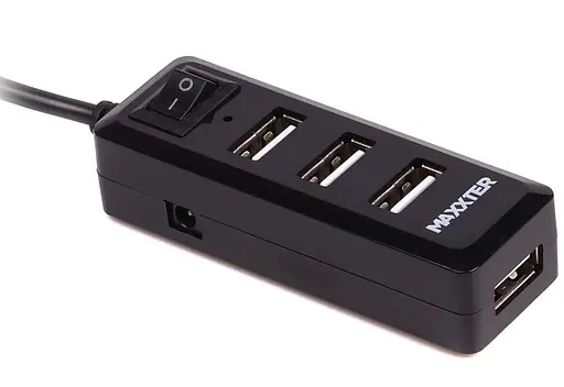 USB-Хаб Maxxter USB 2.0 HU2A-4P-AC-03 (HU2A-4P-AC-03) - фото 2