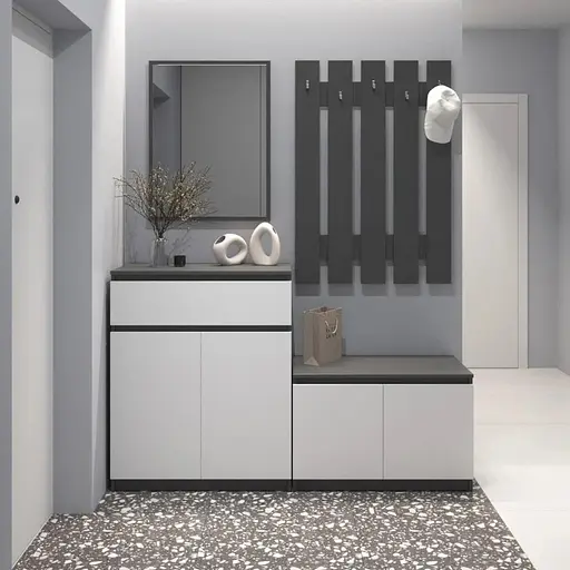 Прихожая VAYS комплект в прихожую №2 антрацит-белый фасад