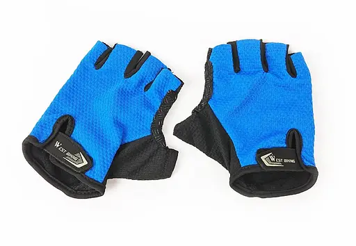 Велорукавиці West Biking з короткими пальцями ХХL Black-Blue (G0001095) - фото 3