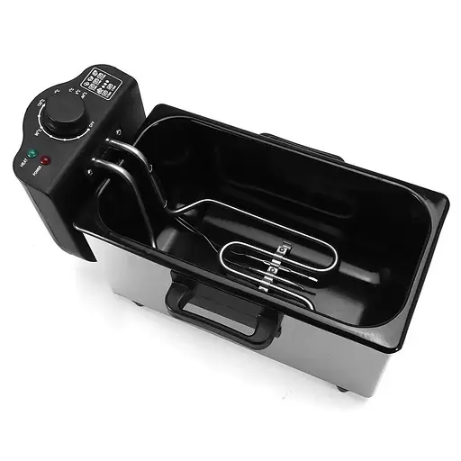 Побутова електрична фритюрниця Sokany на 3.5л захист від перегріву WJ-800 з кришкою та знімною чашею 2000Вт - фото 3