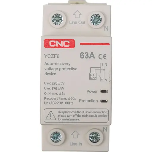 Автоматический предохранитель CNC YCZF6 1P+N 63A
