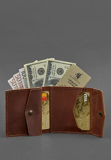 Шкіряний гаманець 2.1 світло-коричневий Crazy Horse - фото 3