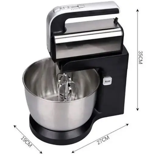 Стаціонарний міксер тістоміс із підставкою Bitek BT-6652 комбайн з металевою чашею 3.5л 1000Вт Чорний - фото 5