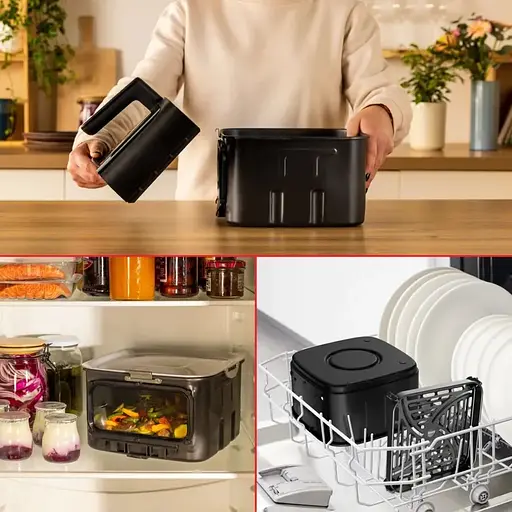 Мультипечь Tefal Tefal Easy Fry Silence XXL 1800Вт 7 10 программ с окошком пластик черный - фото 9