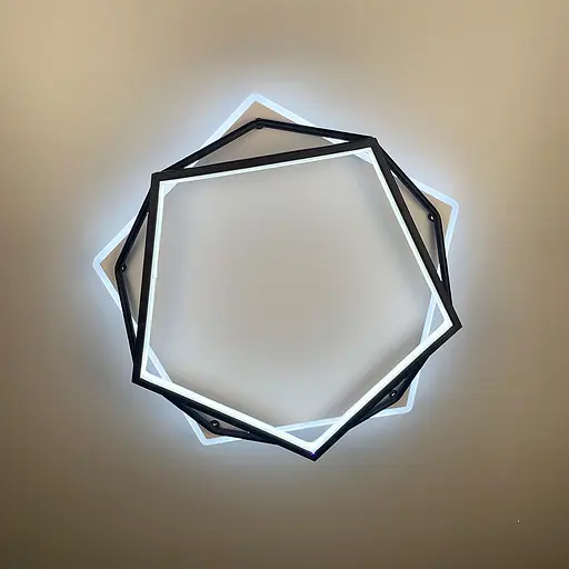 Стельовий світильник Pentagon у чорно-білому каркасі | Арт. S 19-500 BK+WT | Line F - фото 4