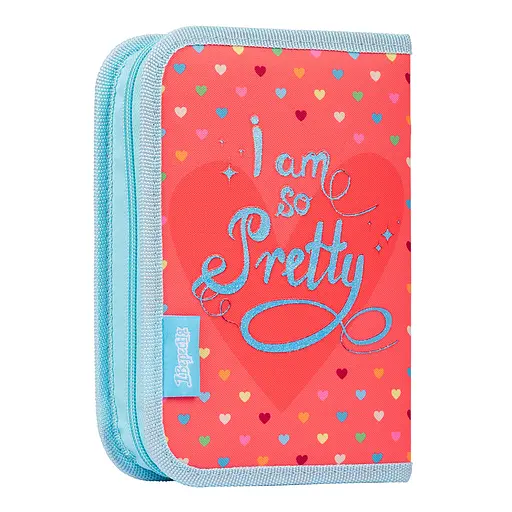 Школьный пенал твердый 1Вересня одинарный с двумя клапанами HP-04 Pretty, коралловый - фото 3