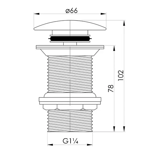 Клапан донний Pop-up (без переливу)Imprese Podzima Zrala ZMK02170851, Чорний матовий - фото 2