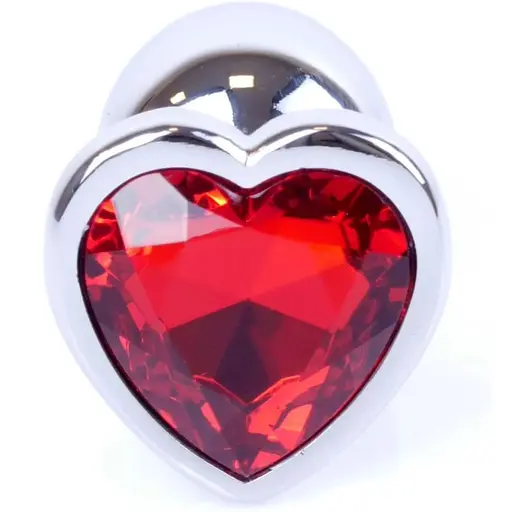 Анальна пробка Boss Of Toys Boss Series - Jewellery Silver Heart Plug Red S, BS6400046, Срібний / Червоний - фото 2