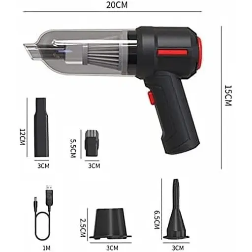 Пылесос автомобильный DK-03 HL-103B портативный аккумуляторный мощный Black (16314) - фото 3