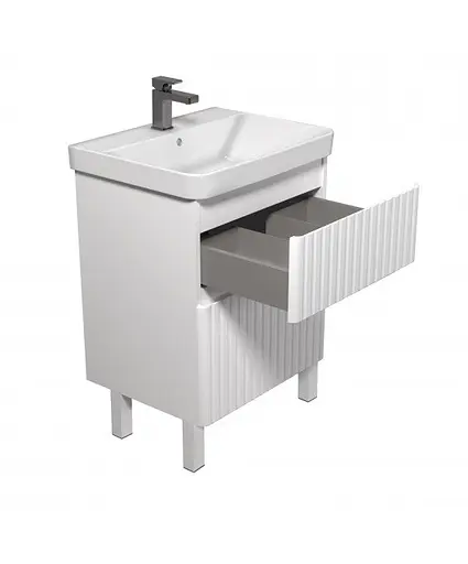 Тумба Мойдодир Fluffy 60-U з умивальником Vivace 60 Білий матовий - фото 3