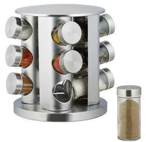 Органайзер набор для специй Bohmann BH-7860 12 баночек на вращающейся подставке - фото 1