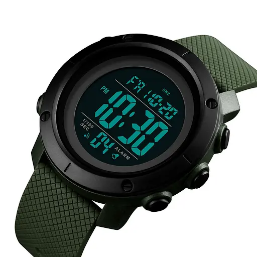 Часы наручные мужские Skmei 1426 Army Green - Black ABS, 1426AGBK (12288) - фото 4