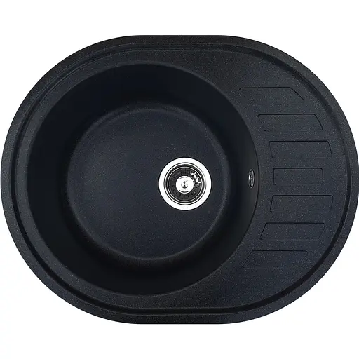 Гранітна кухонна мийка Romzha Elegancia 62 Antracit (902) з крилом - фото 1