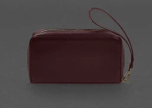 Кожаный клатч-купюрник 4.0 бордовый краст - фото 1