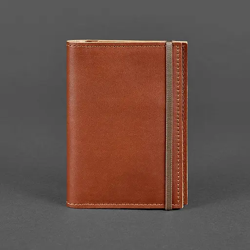 Шкіряна обкладинка для паспорта 2.0 світло-коричнева - фото 6