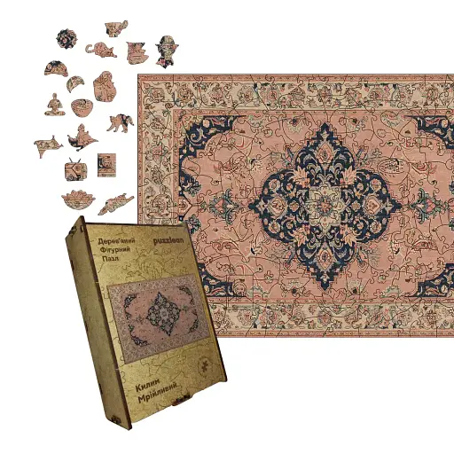 Деревянный пазл Мечтательный Ковер, А4, Картонная коробка 100 элементов